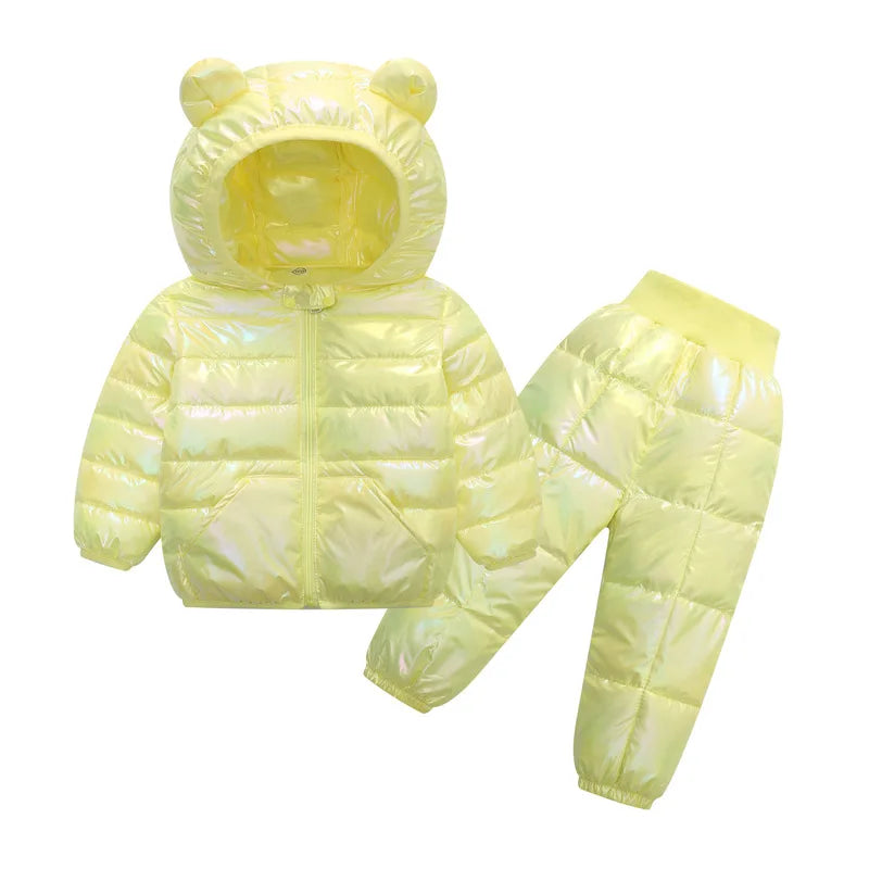 Winter Children Clothing Sets Baby Boy Warm Hooded Down Jackets Pants Clothing Sets Baby Girls Boys Snowsuit Coats Ski Suit 4