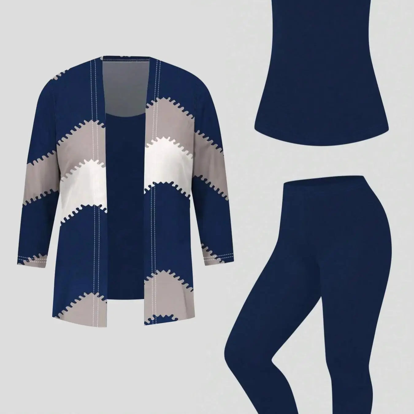 Plus Size 1XL-5XL Women Three-Piece Outfit Tie Dye Top Solid Color Tank Top Elastic Waist Pants Set Women Casual Summer Clothes