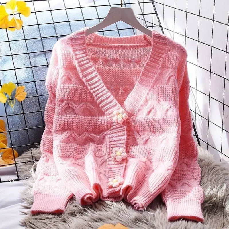 Winter Imitate Mink Wool Hot Fleecing Female Casual Sweater O-neck Long Puff Pink Solid Women Knitted Tops Elastic Pullovers Pink 1 One Size