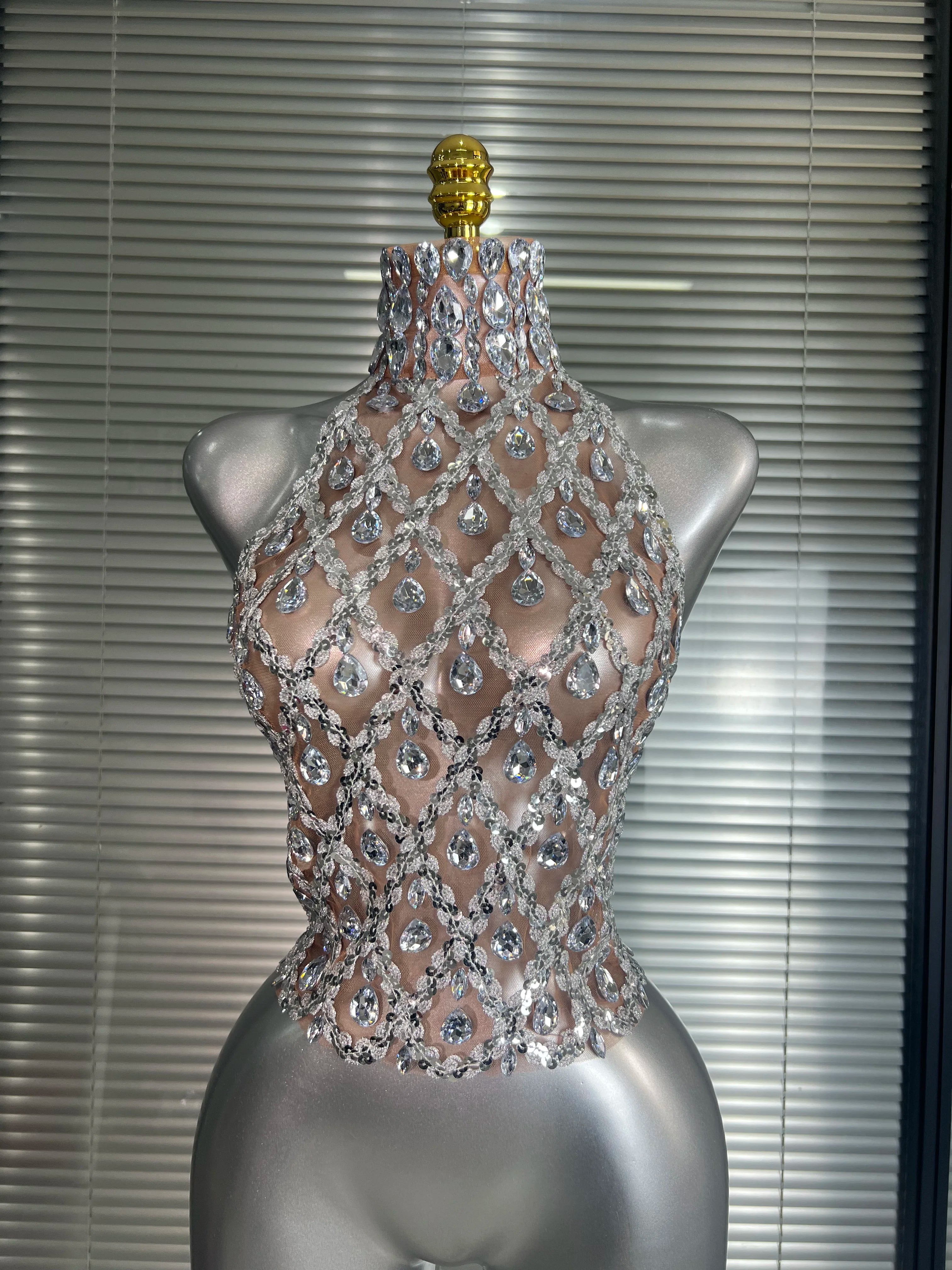 Summer New Women Sexy Halter Backless Designer Camisole Tops Ladies Trendy Night Club See Through Camis Crop Tops