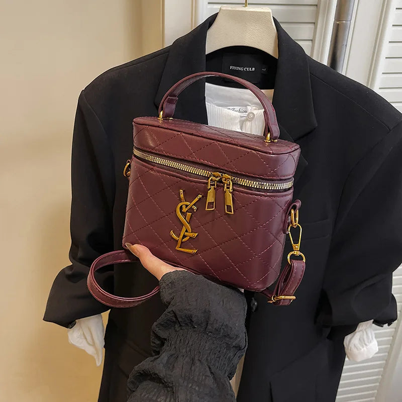 New Elegant Small Square Bag for Women Versatile Shoulder Bag with Top Handle, Minimalist Crossbody Purse for Daily Use