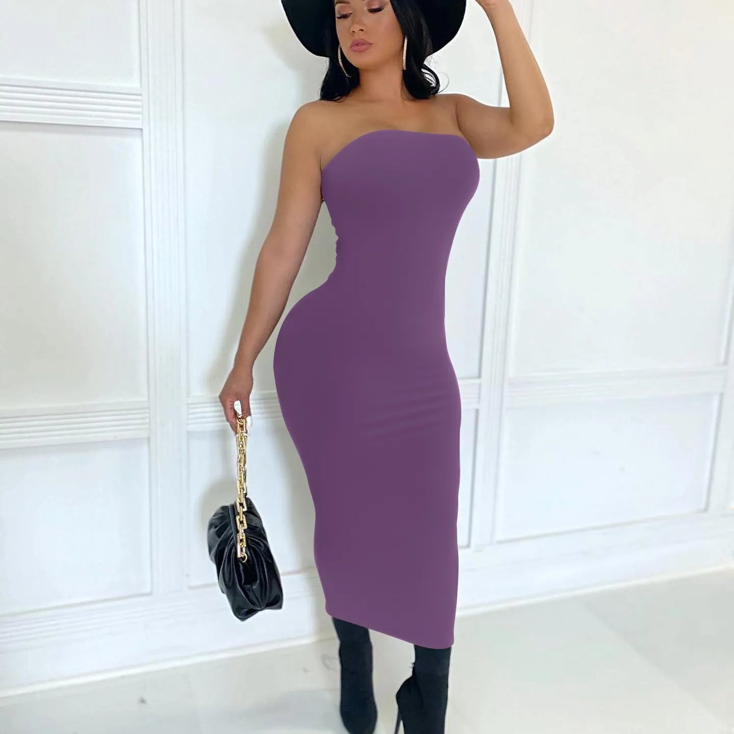 summer women's sexy sleeveless chest wrapped Long Beach Dress