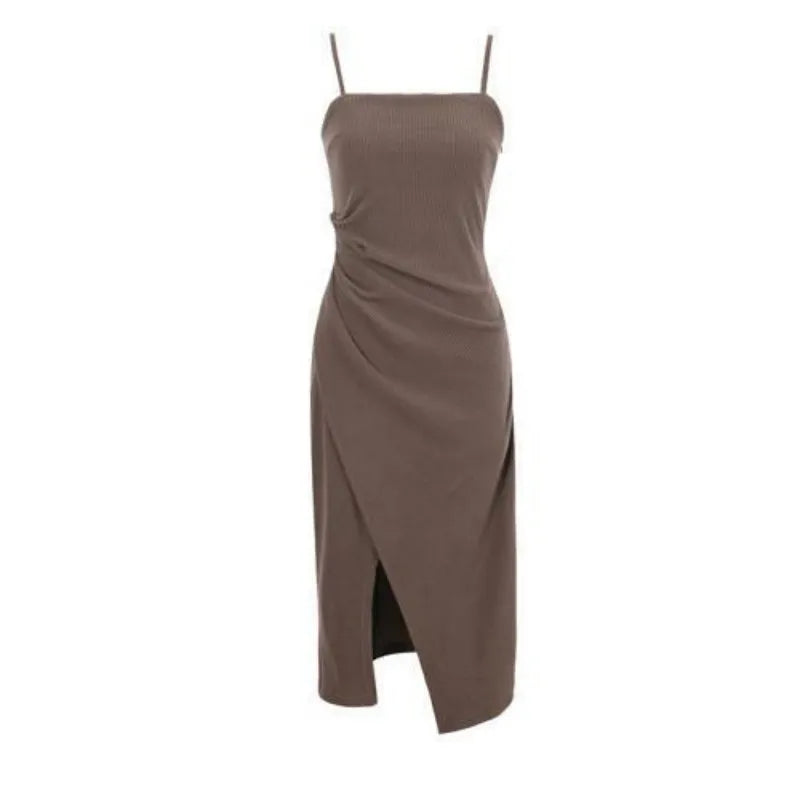 Summer New Dress Matching Set Women's Fashion Sunscreen Shirt Top+Strap Skirt Two Piece Korean Elegant Chic Dresses Suit Coffee Dress