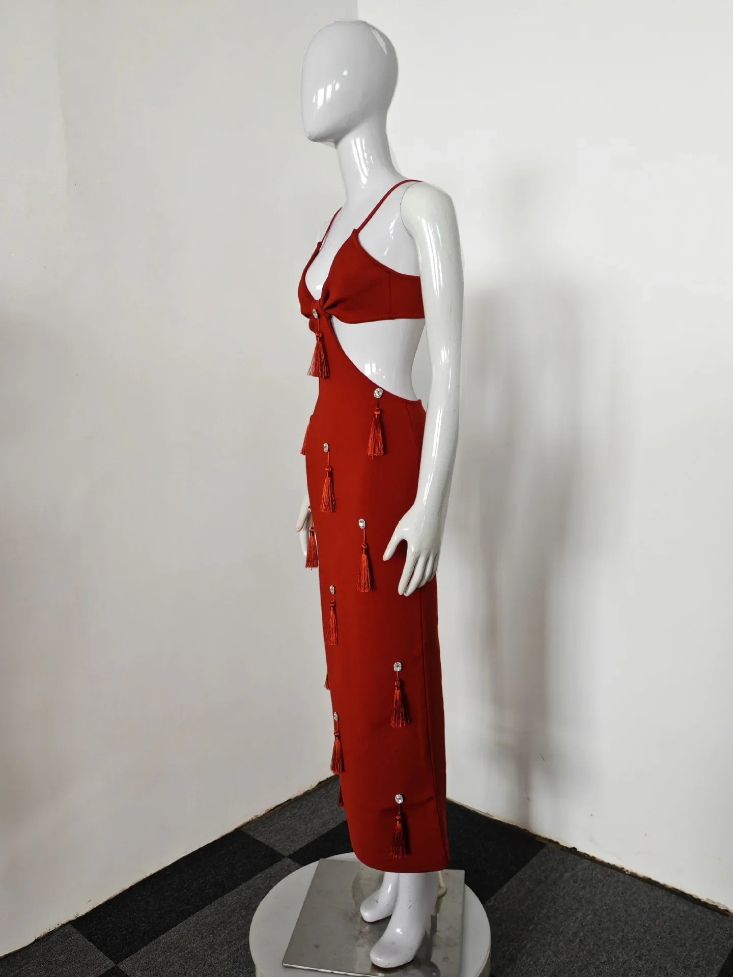 Summer Women Sleeveless Sexy Strap V-Neck Bodycon Long Bandage Dress Celebrate Fashion Mermaid Evening Party Dress