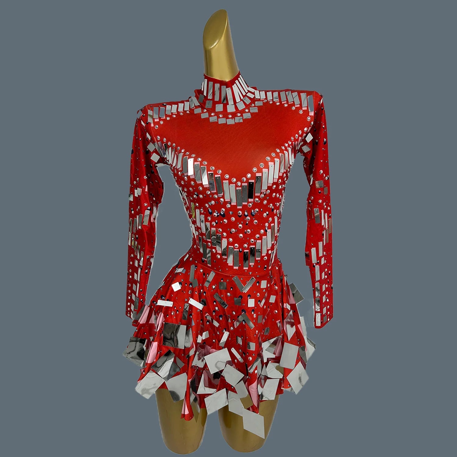 Fancy Sequins Pleated Mini Dress for Hot Girls Bar Nightclub Stage Show Outfit Dance Performance Wear Dance Troupe Outfit Xieshi