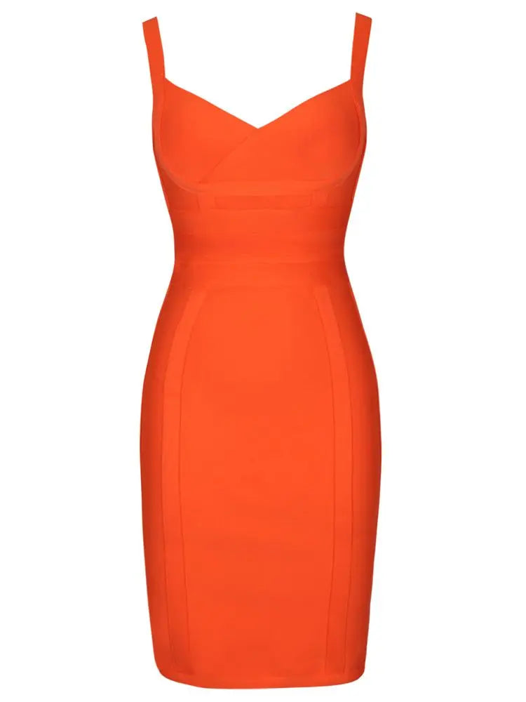 bandage dress summer orange bodycon dresses for women sexy spaghetti royal blue club celebrity party dress birthday outfit