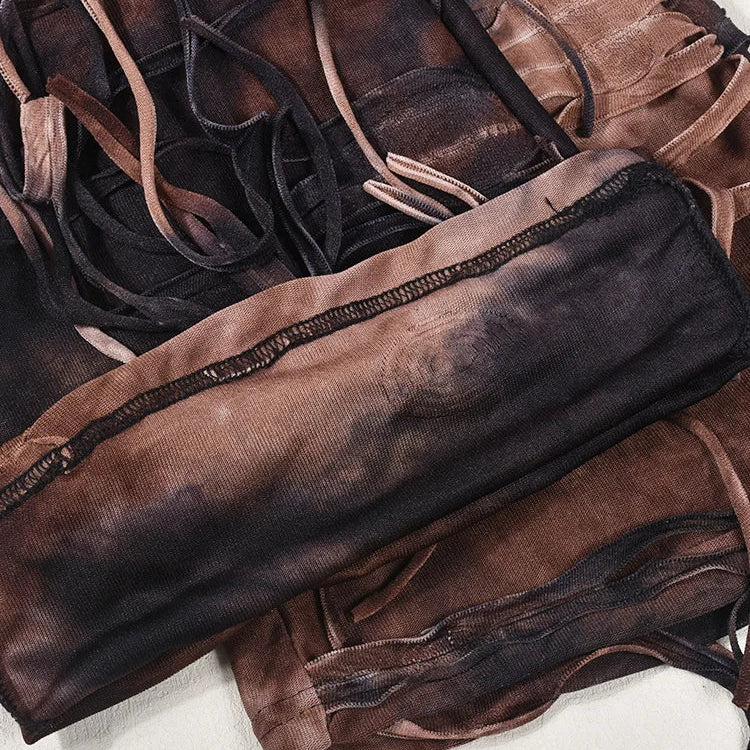 DEAT Fashion Women Casual Pant Fringe Lace-up Contract Color Slim Designer Floor-length Boot Cut Female Summer New 17A9439