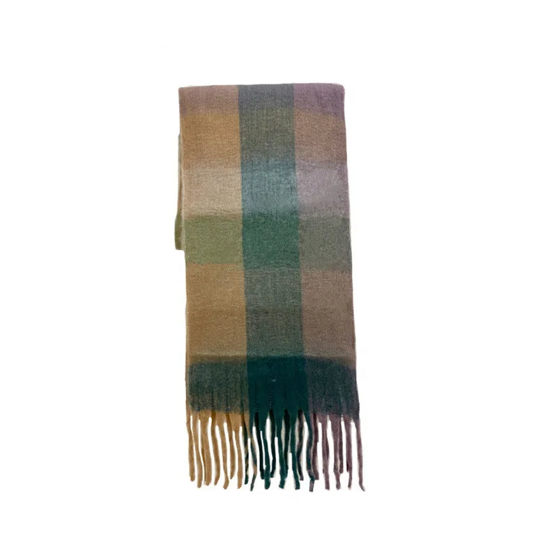 Classic Plaid Scarf Women Autumn Winter Soft Warm Scarf Luxury Long Simple Scarf Thickened Soft Shawl Fashion Accessories LE no tag