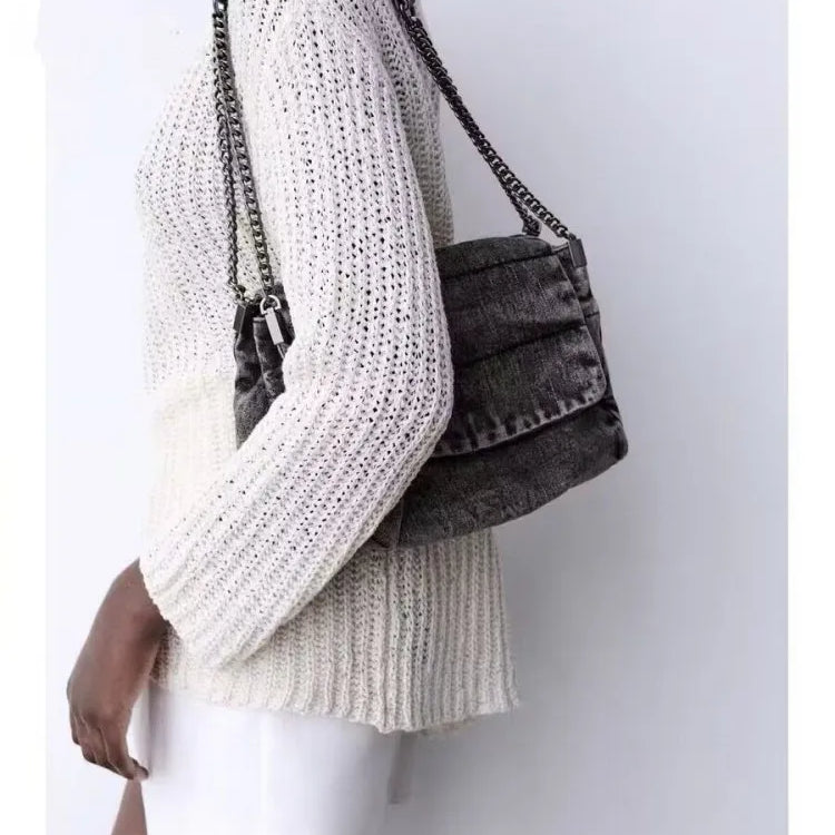 Denim Shoulder Bag for Women Handbag Luxury Designer Tote Bag Fashion Party Evening Bags Casual Top Handle Bag Summer Purses