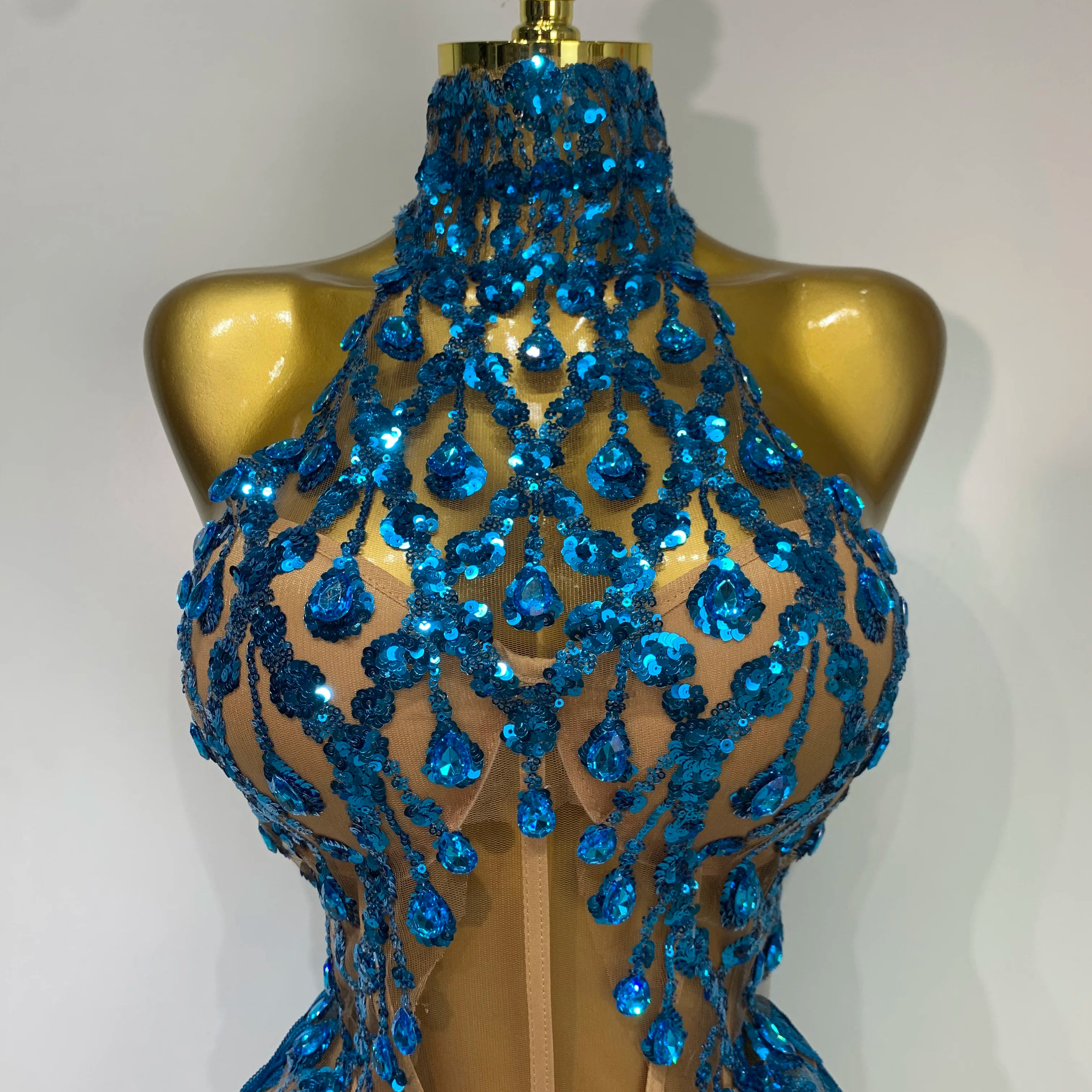 Women Sexy Shinning Rhinestone Tassels Two Pieces Set Nightclub Evening Party Birthday Bar Dancer Performance Stage Costume