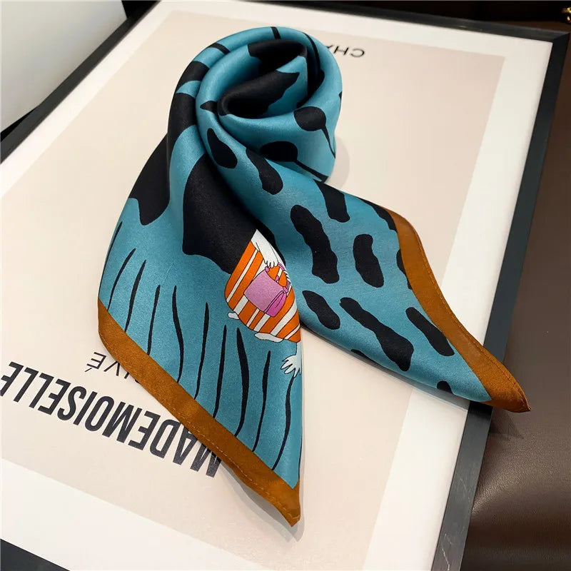 53cm Pure Silk Scarf Women Square Scarves Foulard Hairbands Lady Luxury Designer Female Bandana Neck Kerchief Ties Bandana Hijab 53cm Silk Scarf 24 53X53CM