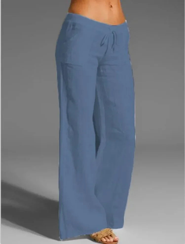 Summer Cotton Linen Women's Pants Oversize Black Wide-leg Pants Casual Pants Female Trendy Loose Fashion Trousers Ladies