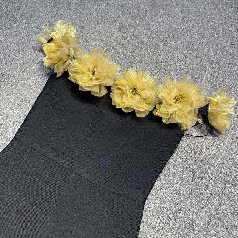 Black Color Women Sexy Slash Neck Off the Shoulder Florlas Bodycon Bandage Long Dress Nightclub Party Celebrate Outfit