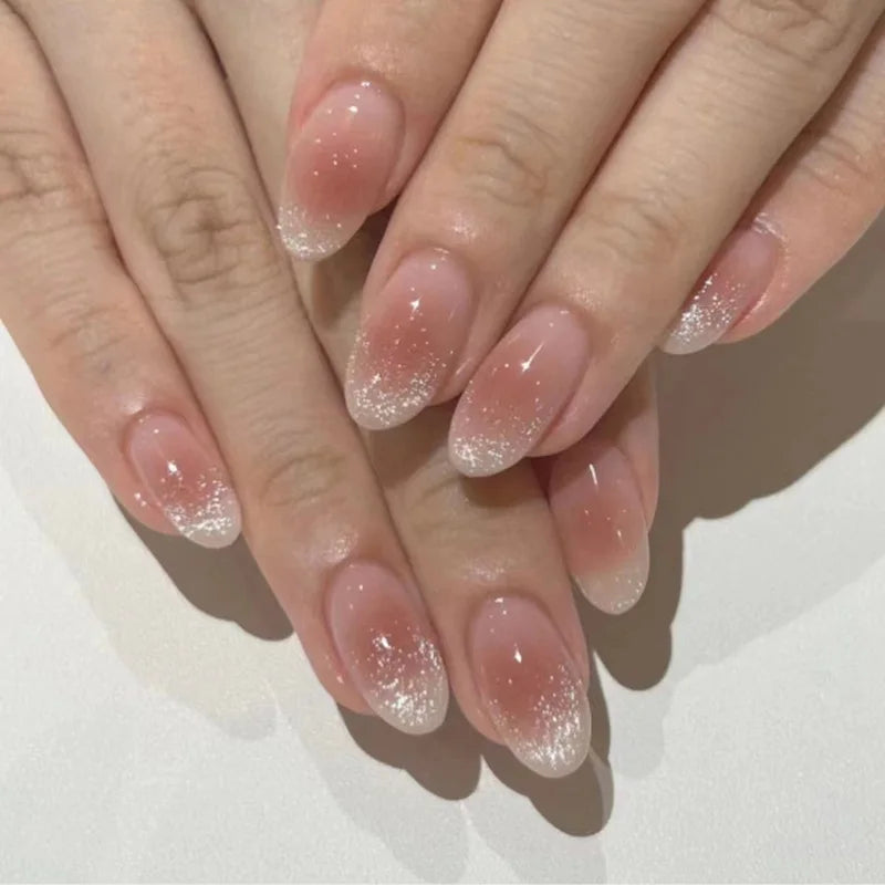 Unhas postiças simples vermelho vinho com cola, comprimento médio, amêndoa, unhas postiças, vestíveis, cabeça redonda, oval, cobertura total