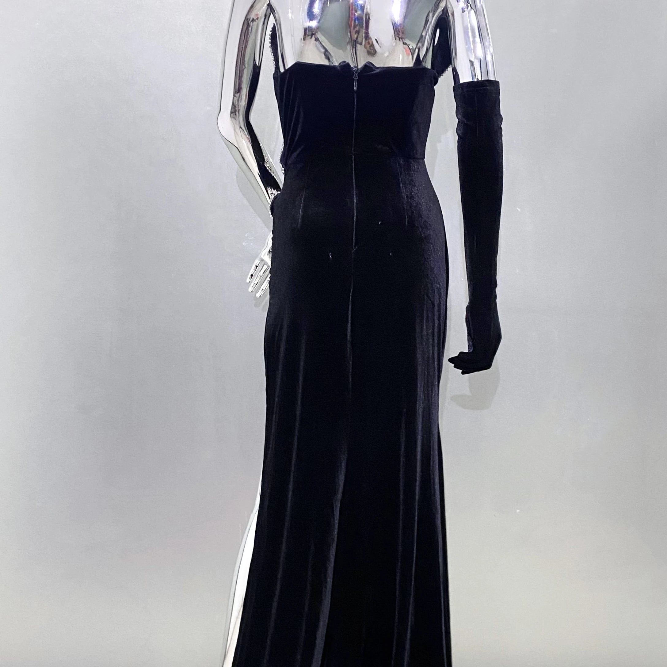 Women Celebrity Sexy Strapless Backless Diamonds Beading Maxi Long Gowns Dress Elegant Evening Party Club Dress Vestido