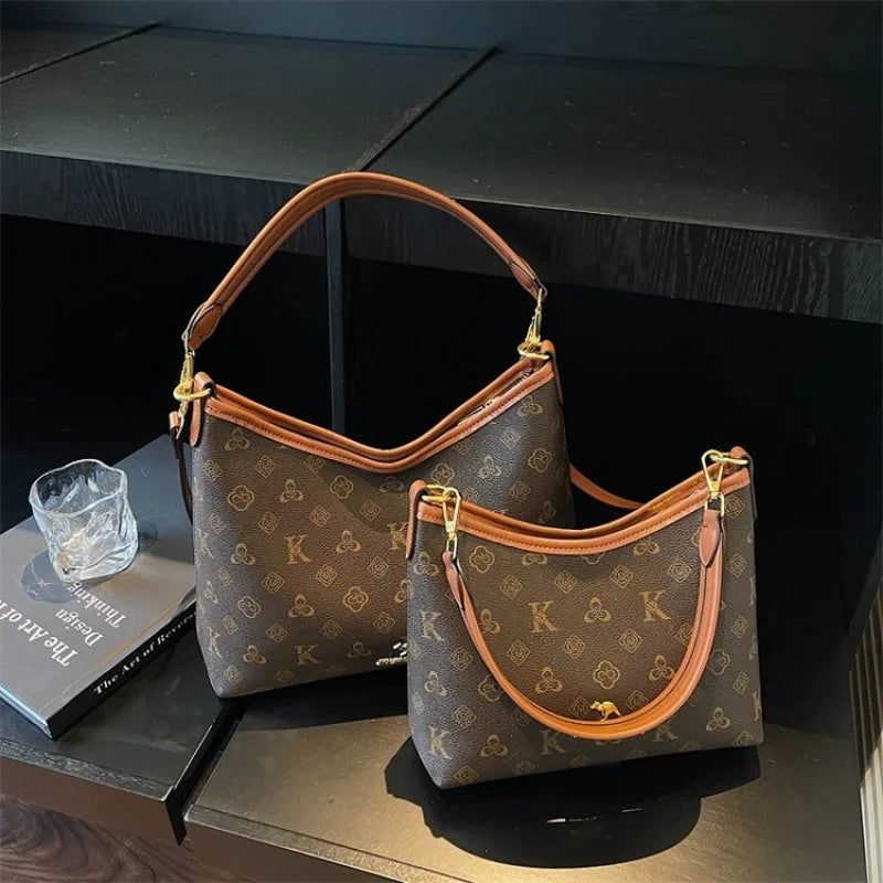 Famous Designer Leather Women's Tote Bag Luxury Brand Fashionable Classic Elegant Commuter Vintage Bag