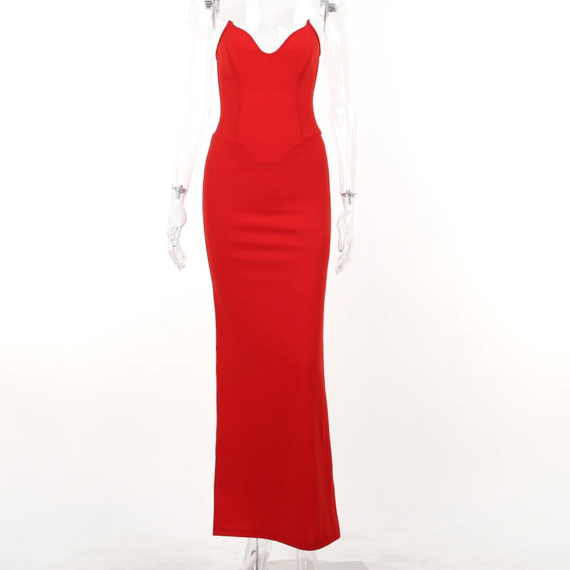 Corsets Tube Sleeveless Midi Dress Prom New In Backless Bodycon Sexy Elegant Cheap Street Evening Formal Dresses