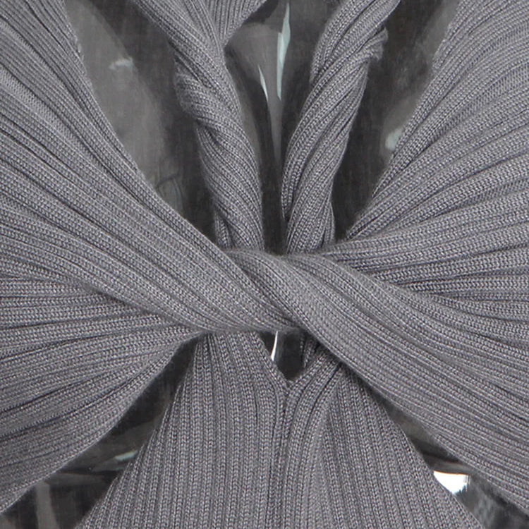 TWOTWINSTYLE Regatas de tricô vazadas e lisas para mulheres, gola alta, sem mangas, ombro de fora, coletes finos, roupas femininas da moda