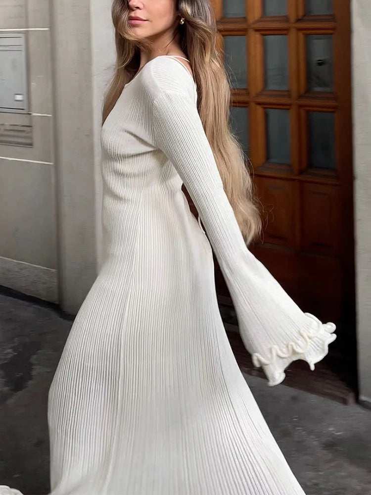 Elegant V Neck Denim Patchwork Knitted Long Dress Women Fashion Short Sleeved Buttons Bodycon Dresses Office Lady Pockets Robes