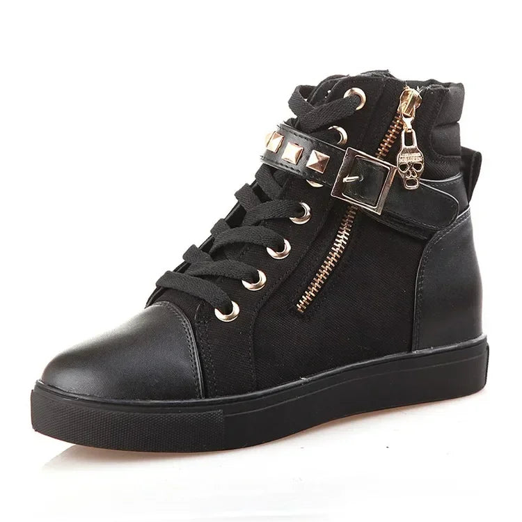OLOMLB Sport Women's Spring White Shoes Women Casual Canvas Comfortable Running Shoe 2024 Fashion Sneakers Ladies Boots black