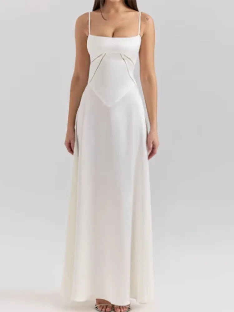 Vintage Cream Floral Lace Off Shoulder Maxi Dress Fashion Flare Long Sleeve Hollow Out Slim Dresses 2024 Elegant Lady Party Robe