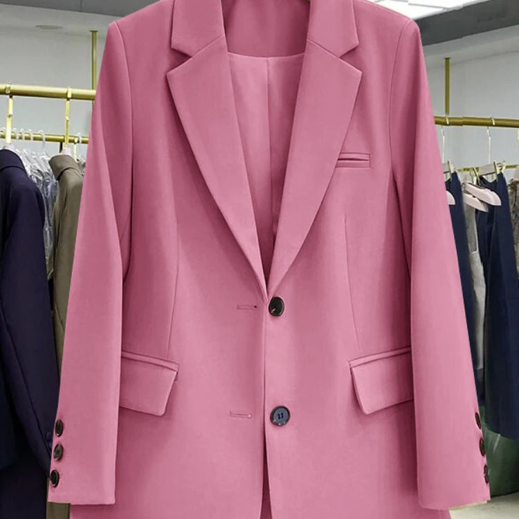 Women Jackets Pink Small Suit Women's Coat Casual Small Loose Korean Version Small Suit Women's Design Sense Blazer Women Pink purple