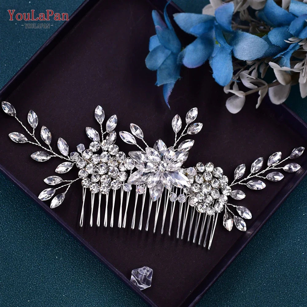 YouLaPan Pearl Hair Comb for Bride Wedding Headwear Hair Ornaments Accessories Woman Hair Clip Bride Tiara Headdresses HP42 HP77