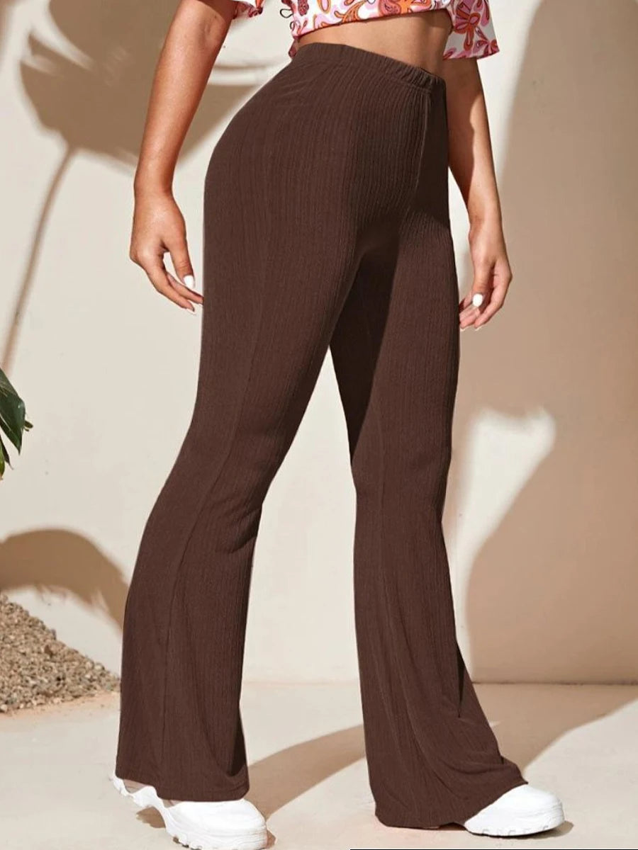 Plus Size High Waist Flared Stretchy Pants Women Yoga Pants Leggings Gym Workout Flared Wide Killer Legs Trousers