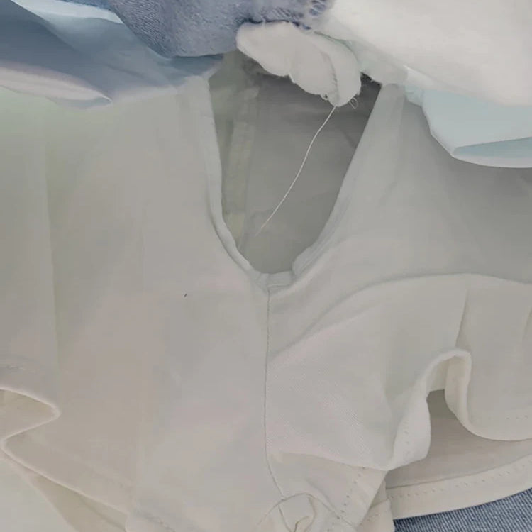 DEAT Women's Denim Skirt Contrast Color Patchwork Big Pockets Wrap Hip A-line Cargo Mini Skirt Summer New Fashion 29L6817