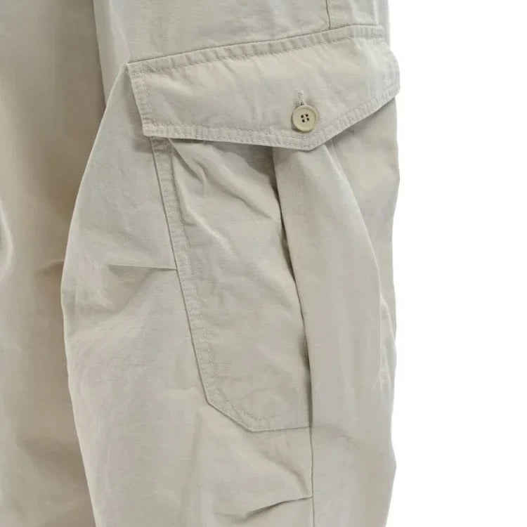 Multiple Pockets Straight Trousers Women Summer Loose Thin Cargo Pants Y2k Grunge High Waist Casual Wide Leg