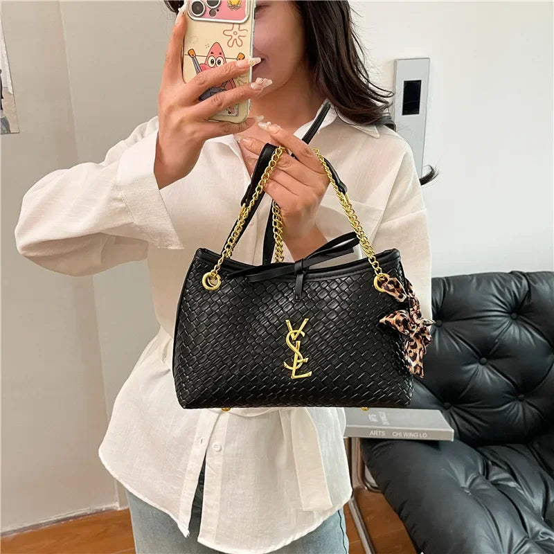 Spacious Tote Bag for Women in Durable Leather, Messenger and Shoulder Style, Elegant Design, Luxury Brand Collection