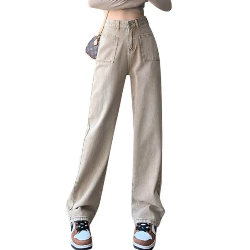 Female Denim Jeans High Waist Fashion New Loose Straight Wide Leg Long Design Brand Pants Dropship New Arrivals