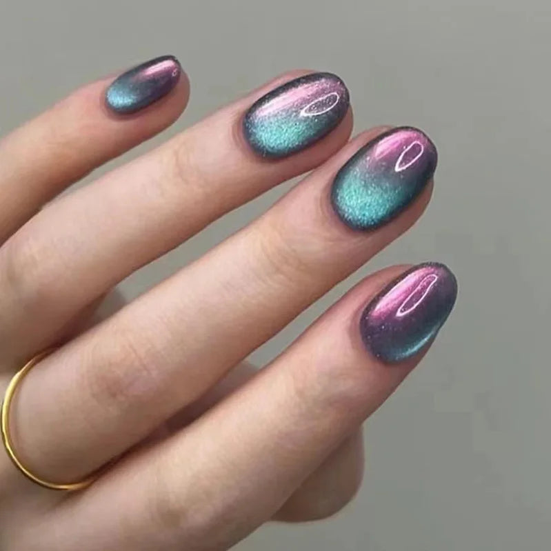 Unhas postiças simples vermelho vinho com cola, comprimento médio, amêndoa, unhas postiças, vestíveis, cabeça redonda, oval, cobertura total