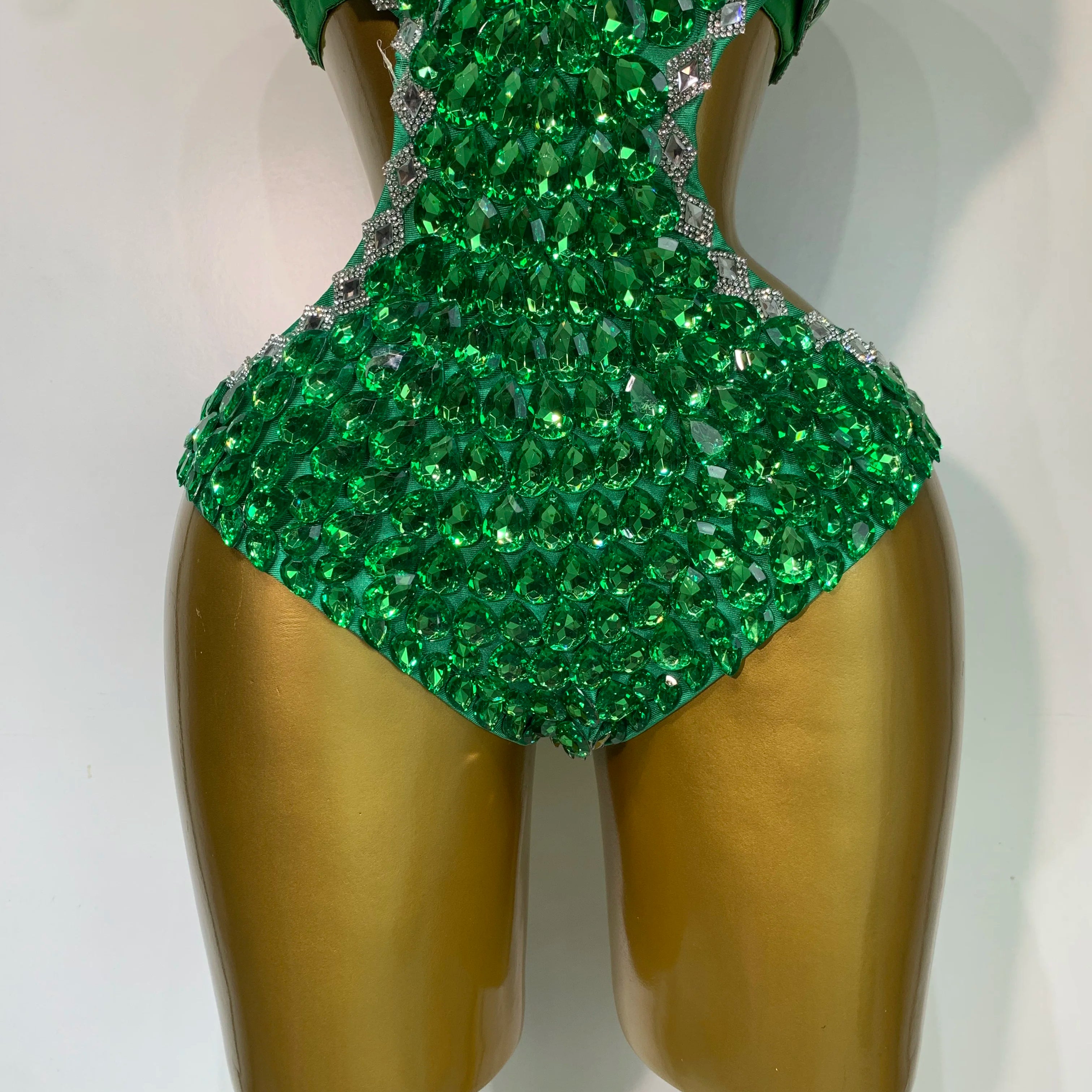 Women Luxury Rhinestone Bra Bodysuits Two Piece Set Female Singer DJ DS Dance Stage Performance Photo Shoot Club Party Outfit