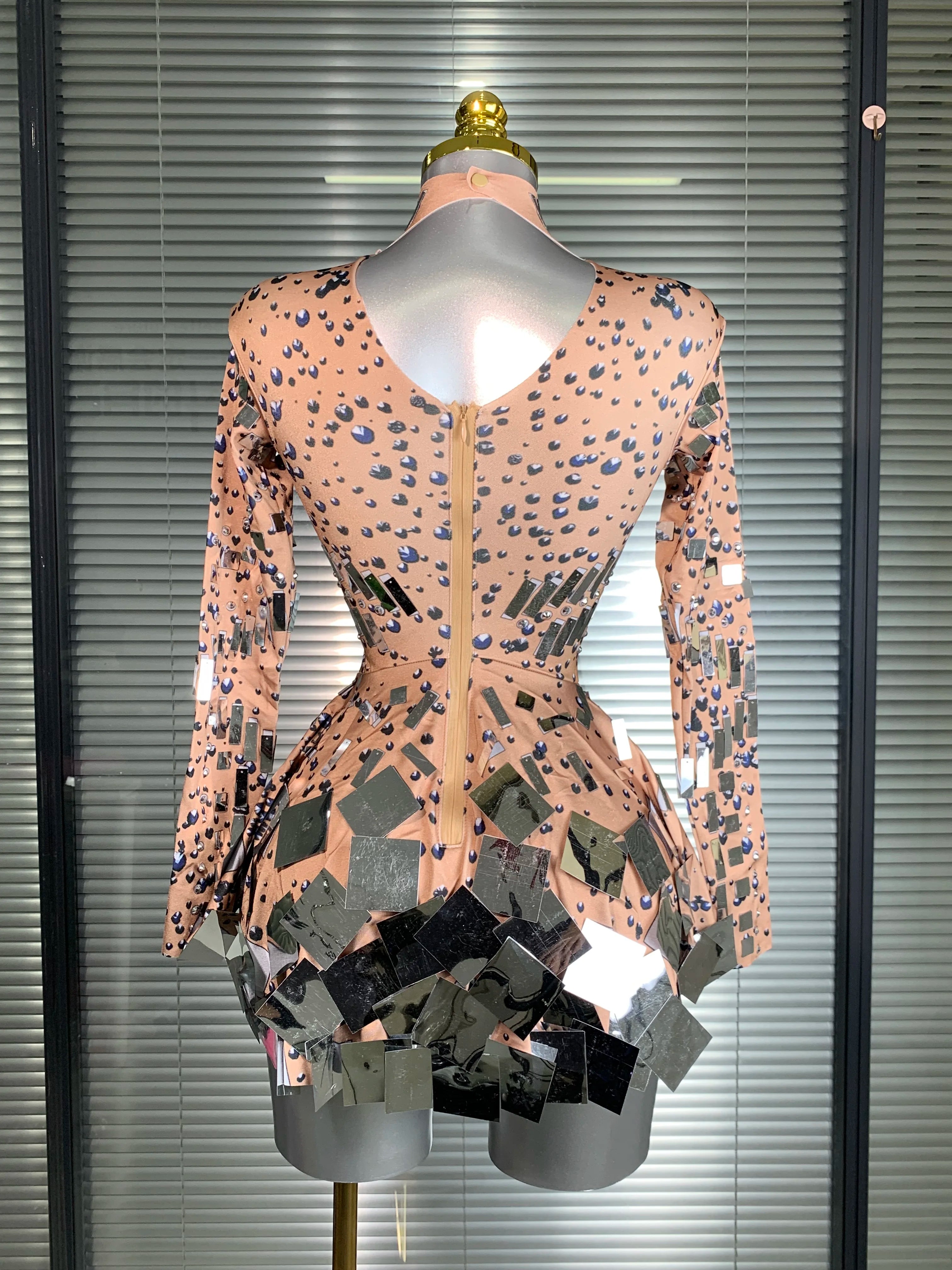 New Celebrity Women Sexy Stretched Skin Mini Night Club Sparkly Sequins Performance Costume Stage Dancer Party Dress