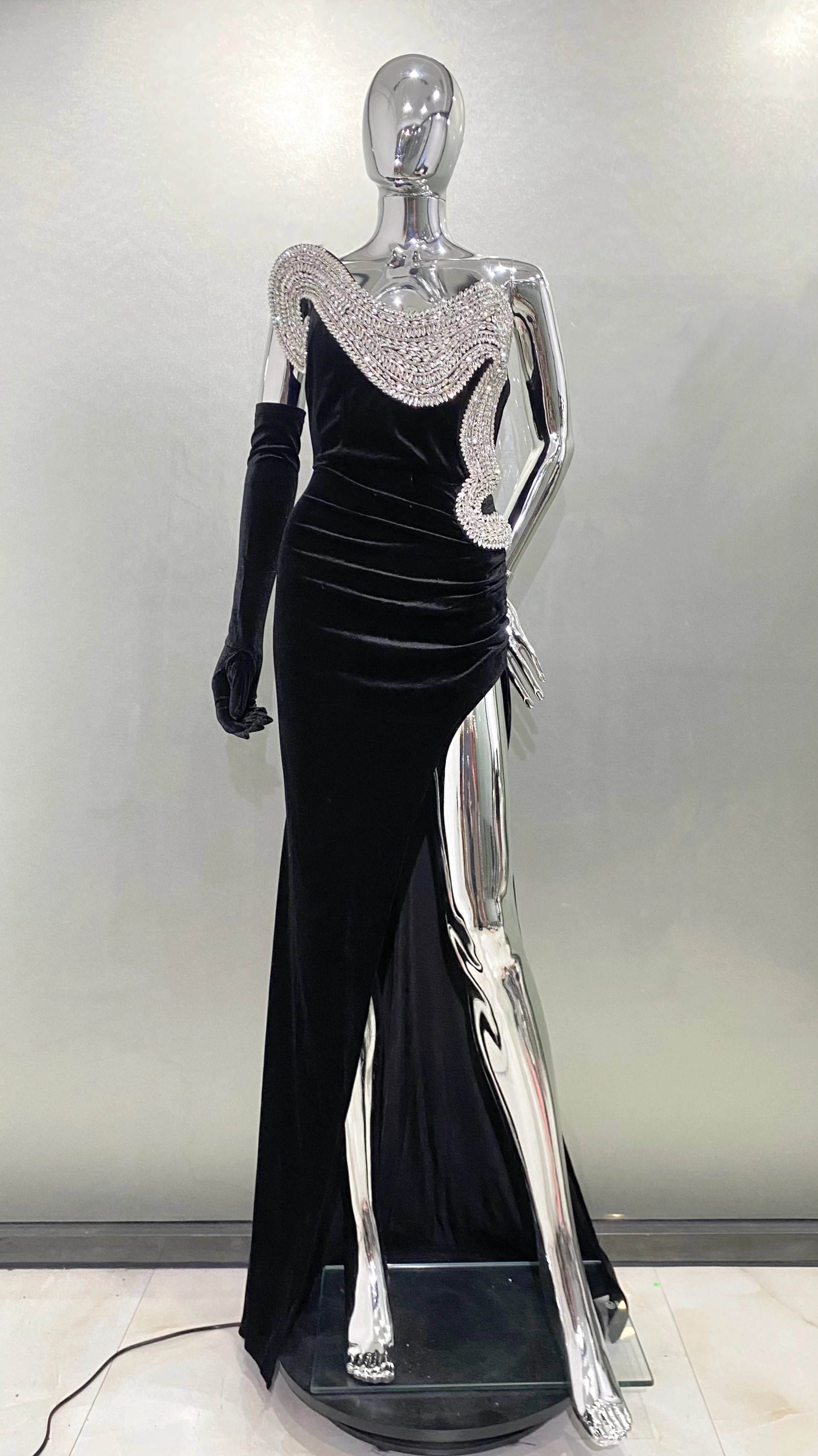 Women Celebrity Sexy Strapless Backless Diamonds Beading Maxi Long Gowns Dress Elegant Evening Party Club Dress Vestido