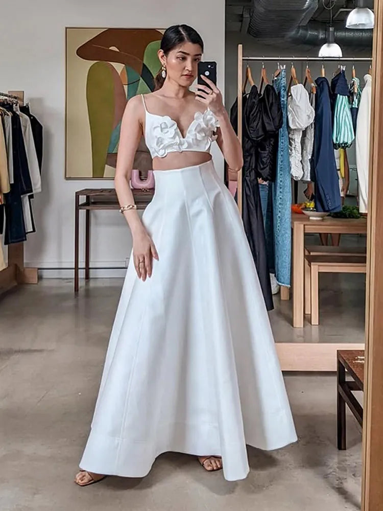 Elegant Women's Backless Satin Maxi Dress Casual Loose V Neck Side Splited Strap Robe 2024 Summer Female Vacation Beach Sundress