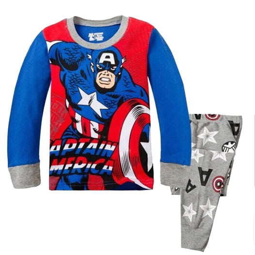 Children's Pyjamas Spiderman Iron Man Set Kids Sleepers Hero Collection Set Boys Girls Cartoon Long Sleeve Sleepwear 2-7T 130