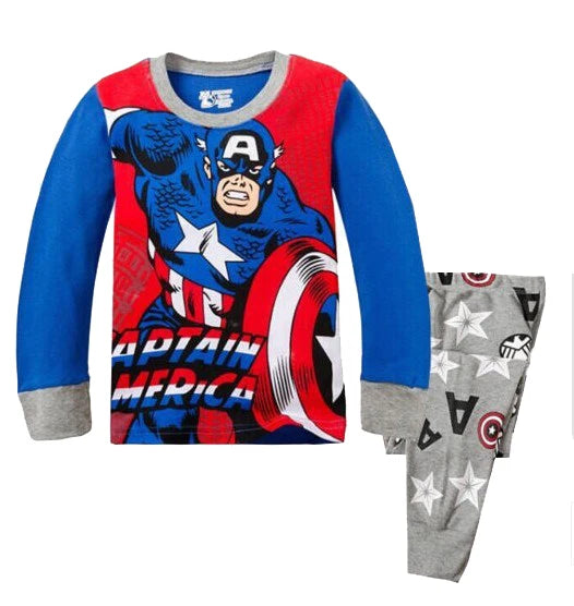 Children's Pyjamas Spiderman Iron Man Set Kids Sleepers Hero Collection Set Boys Girls Cartoon Long Sleeve Sleepwear 2-7T 130