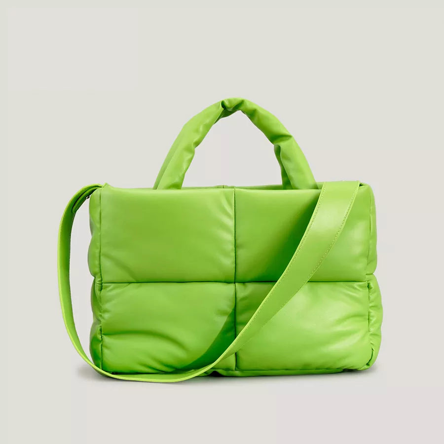 Fashion Large Tote Padded Handbags Designer Quilted Women Shoulder Bags Luxury Nylon Down Cotton Crossbody Bag Winter Purse Lush Green A