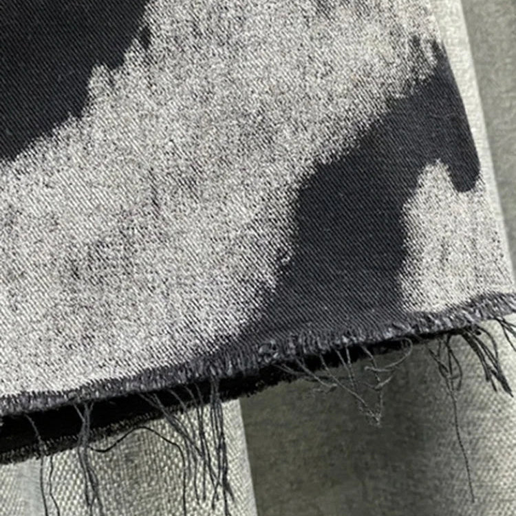 DEAT Streetwear Contrast Color Print Burrs Denim Skirt Women's High Waist Loose Trend A-line Skirts Summer New 17A2006H