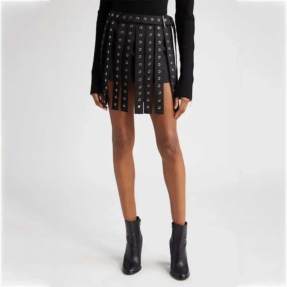 TWOTWINSTYLE Solid Patchwork Belts Blazers For Women Notched Collar Long Sleeve Patchwork Single Breasted Chic Blazer Female New Black Skirt