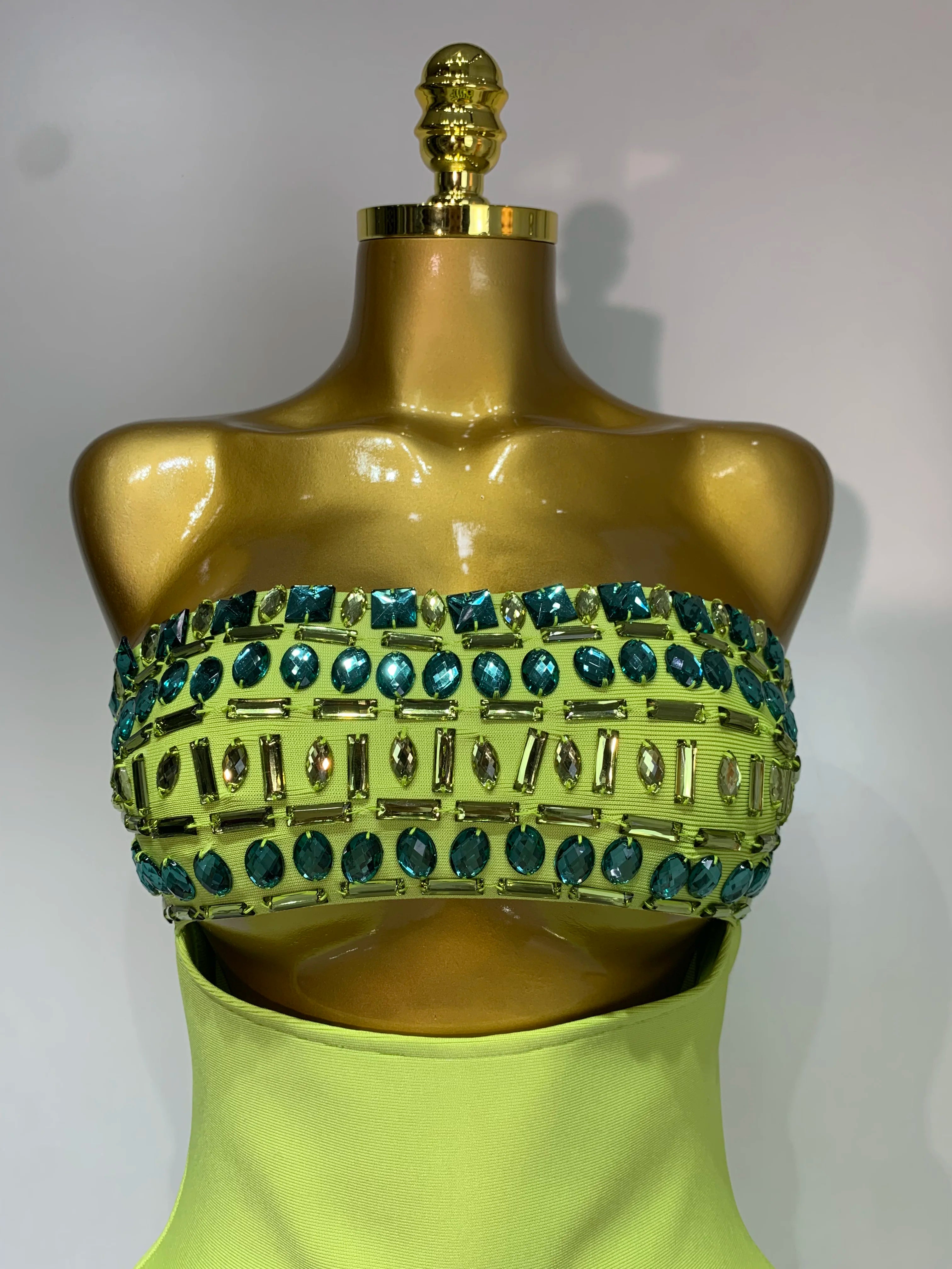 Women Celebrity Luxury Sexy Strapless Sparkly Diamond Cut Out Bodycon Bandage Dress Elegant Evening Club Party Birthday Outfit