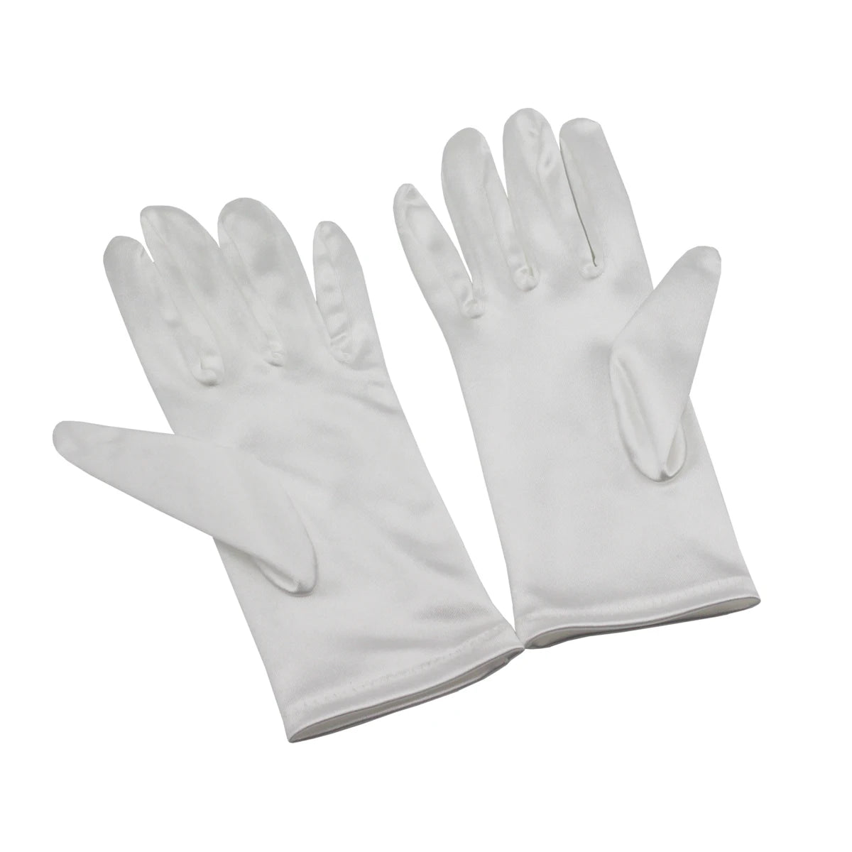 Elegant White Short Bridal Gloves Satin Finger Wrist Brides Bridesmaid Prom Perform Gloves Women Wedding Accessories