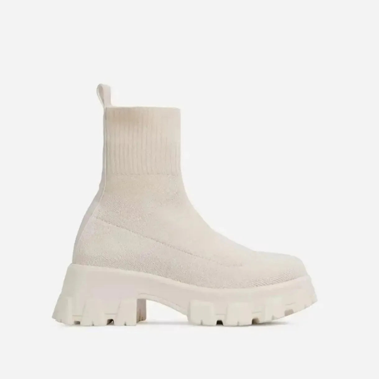Autumn Winter Couple Shoes Women Thick-Soled Casual Large Size Red Knitted Short Boots Fashion Women Boots Size 36-41