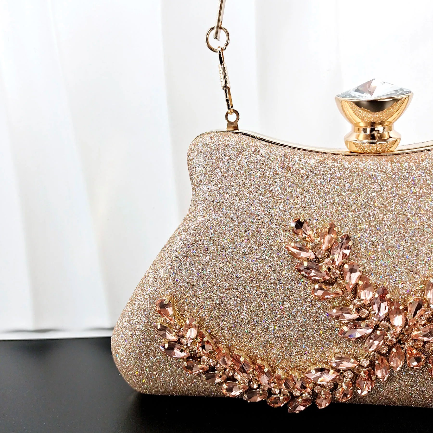 Party Bag With Diamond Design Fashion Ladies Bag Rhinestone Embellished Long Chain Shoulder Bag