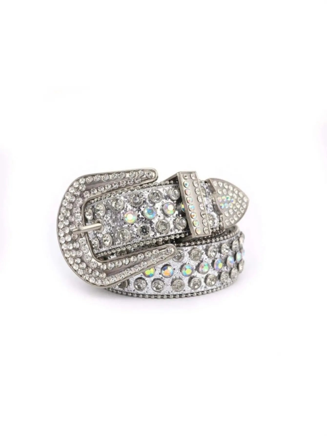 Women's Jeans Rhinestone Large Size Belt Men's Belt Western Denim Shiny Rivet Design Leather HipHop Punk Rock Y2K Style Belt