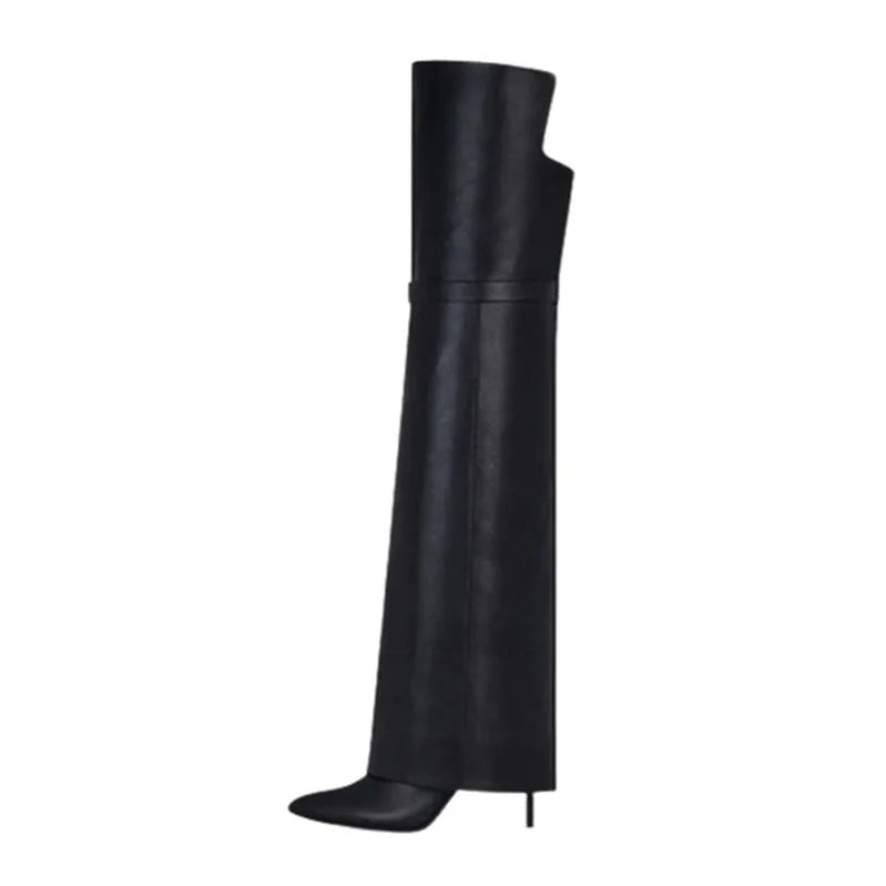Pointed Toe Long Boots Women High Heels Stiletto Luxury Designer Shoes Slip-on Women's Over-the-knee Boots Trend Knight Boots