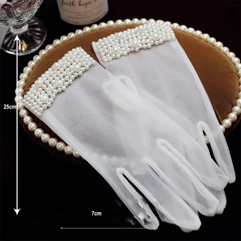 New Original Vintage Gloves Hepburn Black Satin Thin Bowknot Stage Banquet Bride Accessories ST-0007-A