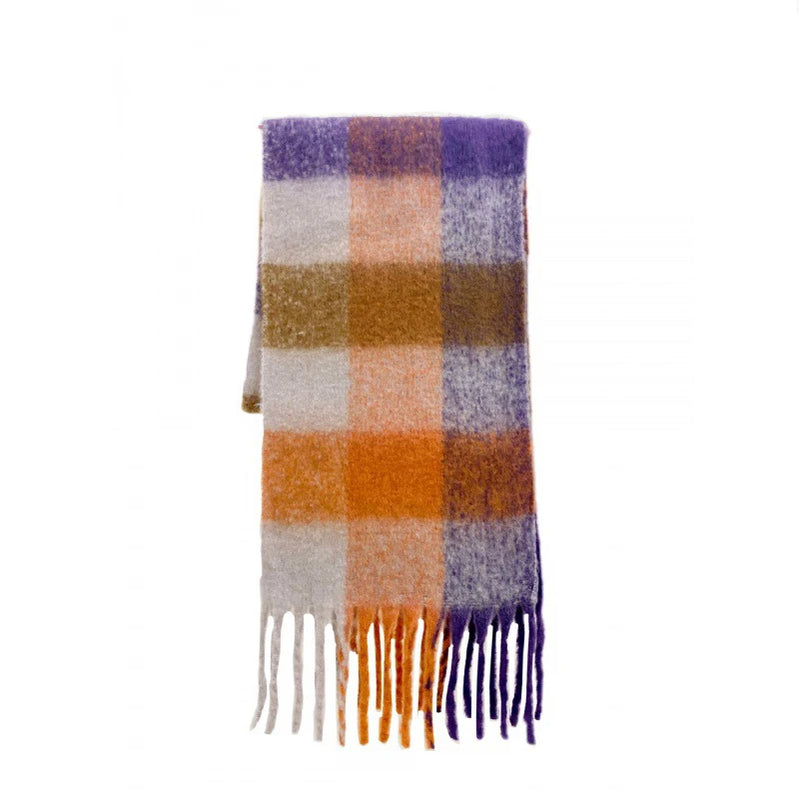 Classic Plaid Scarf Women Autumn Winter Soft Warm Scarf Luxury Long Simple Scarf Thickened Soft Shawl Fashion Accessories PO no tag